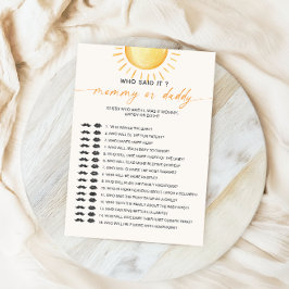 Invitación Juego de Baby Shower 'Sunshine Quién lo dijo Mamá 