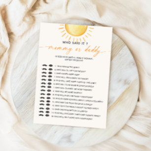 Invitación Juego de Baby Shower 'Sunshine Quién lo dijo Mamá