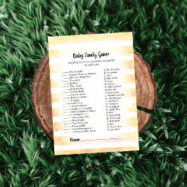 Invitación Juego de Baby Shower Tan Bunny Yellow Baby Candy