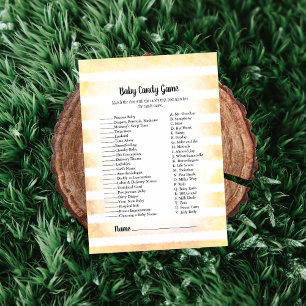 Invitación Juego de Baby Shower Tan Bunny Yellow Baby Candy