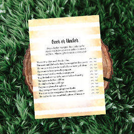 Invitación Juego de Baby Shower Tan Bunny Yellow Over Under