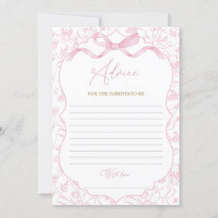 Invitación Juego de Baby Shower Toile De Jouy Advice