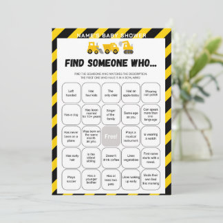 Invitación Juego de bebé en construcción - Nombre editable, 5