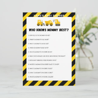 Invitación Juego de bebé en construcción - Nombre editable, 5