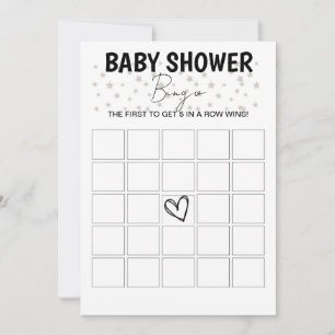 Invitación Juego de bingo Baby Shower - B/W