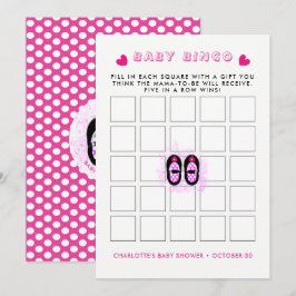 Invitación Juego de Bingo Baby Shower Bebés Vintage