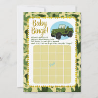 Juego de Bingo Baby Shower Camo del Ejército