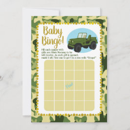 Invitación Juego de Bingo Baby Shower Camo del Ejército