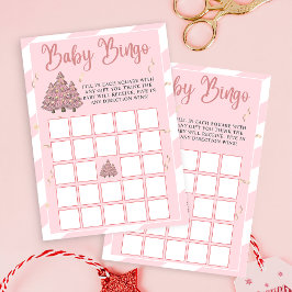 Invitación Juego de Bingo Baby Shower de Árbol de Navidad de
