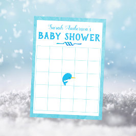 Invitación Juego de bingo Baby Shower de Blue Narwhal
