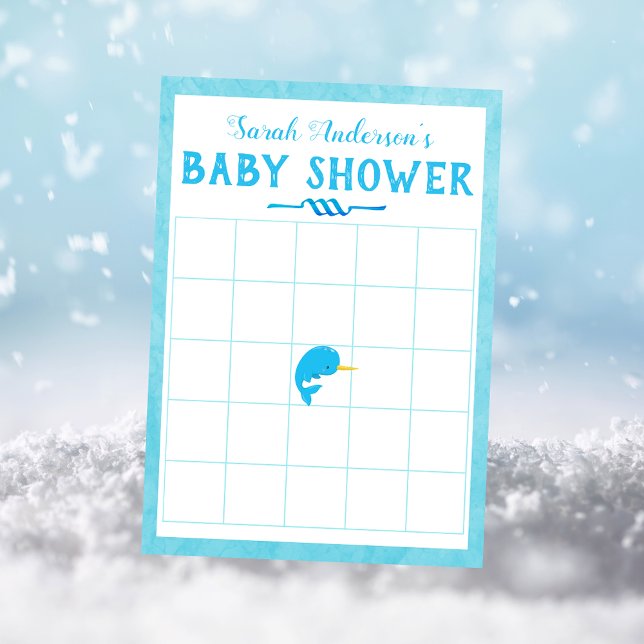 Invitación Juego de bingo Baby Shower de Blue Narwhal (Subido por el creador)
