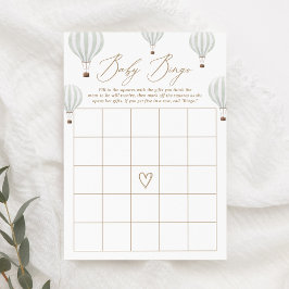 Invitación Juego de Bingo Baby Shower de Globo de aire calien