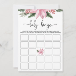 Invitación Juego de bingo Baby Shower de invierno de Pink Poi