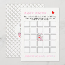 Juego de Bingo Baby Shower de Whimsy Bunny Rabbits