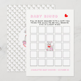 Invitación Juego de Bingo Baby Shower de Whimsy Bunny Rabbits
