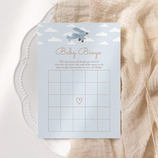 Invitación Juego de bingo Baby Shower del avión de viajes (Subido por el creador)
