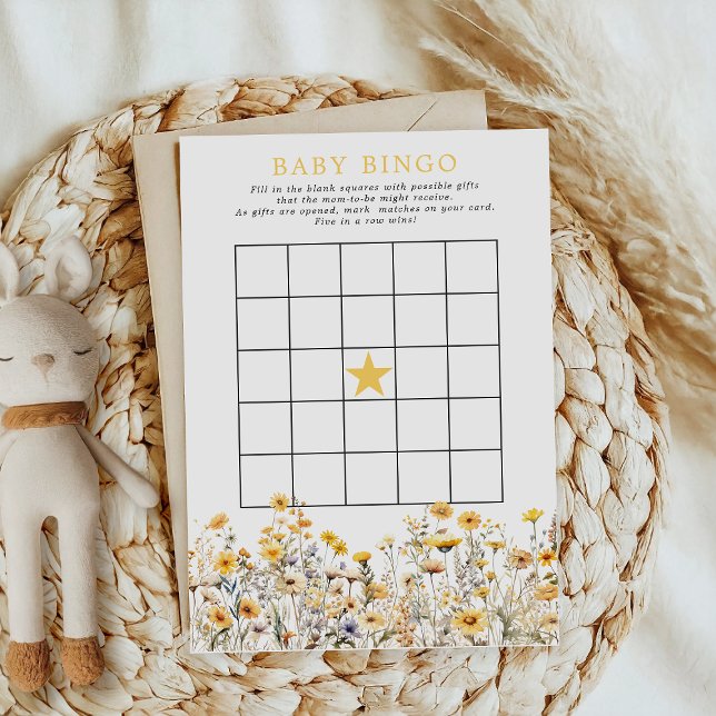 Invitación Juego de Bingo Baby Shower del Yellow Wildflower B (Subido por el creador)