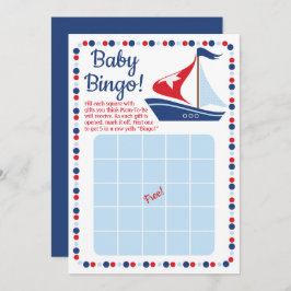 Invitación Juego de Bingo Baby Shower Nautical