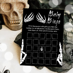 Invitación Juego de Bingo Baby Shower Skeleton de Halloween