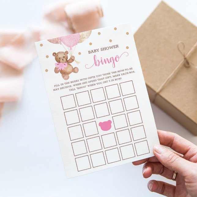 Invitación Juego de Bingo Baby Shower Teddy Bear Card (Subido por el creador)