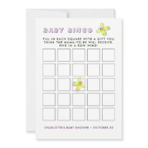 Juego de bingo Baby Shower Whimsy Bunny Rabbit