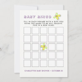 Invitación Juego de bingo Baby Shower Whimsy Bunny Rabbit