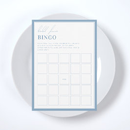 Invitación Juego de Bingo Blue Bridal Shower