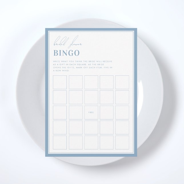 Invitación Juego de Bingo Blue Bridal Shower (Subido por el creador)