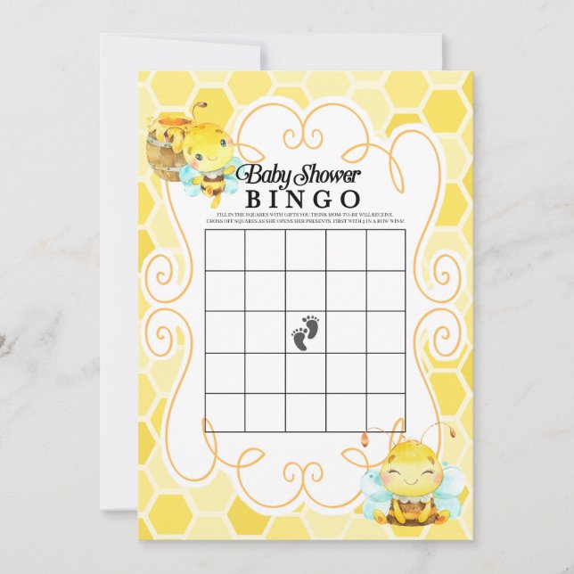 Invitación Juego de Bingo de Baby Shower (Anverso)