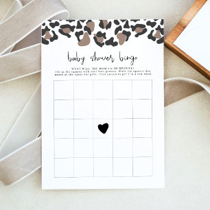 Invitación Juego de bingo de baby shower con estampado de leo
