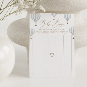 Invitación Juego de Bingo de Baby Shower de Blue Hot Air Ball