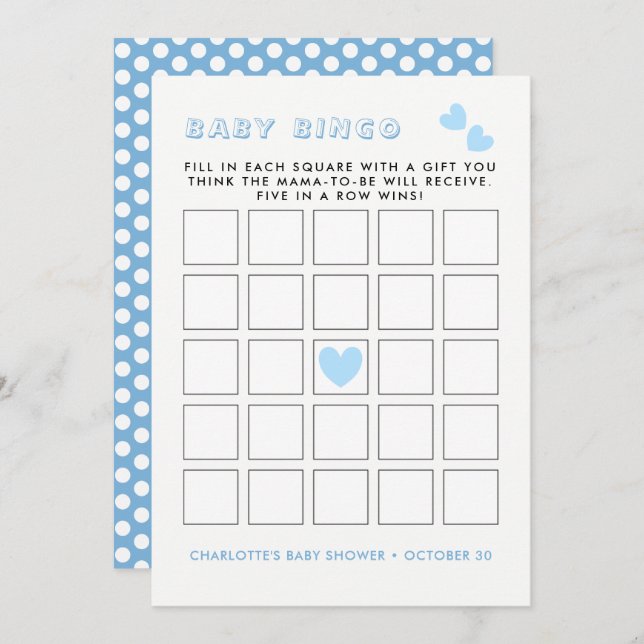 Invitación Juego de Bingo de Baby Shower de Jardín de cuento  (Anverso / Reverso)