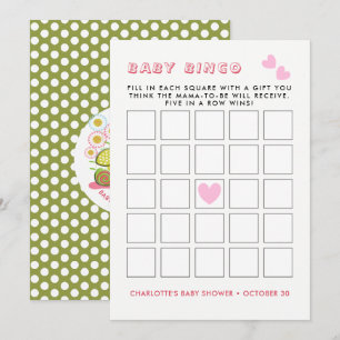Invitación Juego de Bingo de Baby Shower de Jardín de cuento 