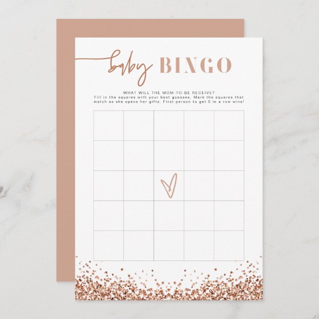 Invitación Juego de Bingo de Baby Shower de las Secuencias de (Anverso / Reverso)