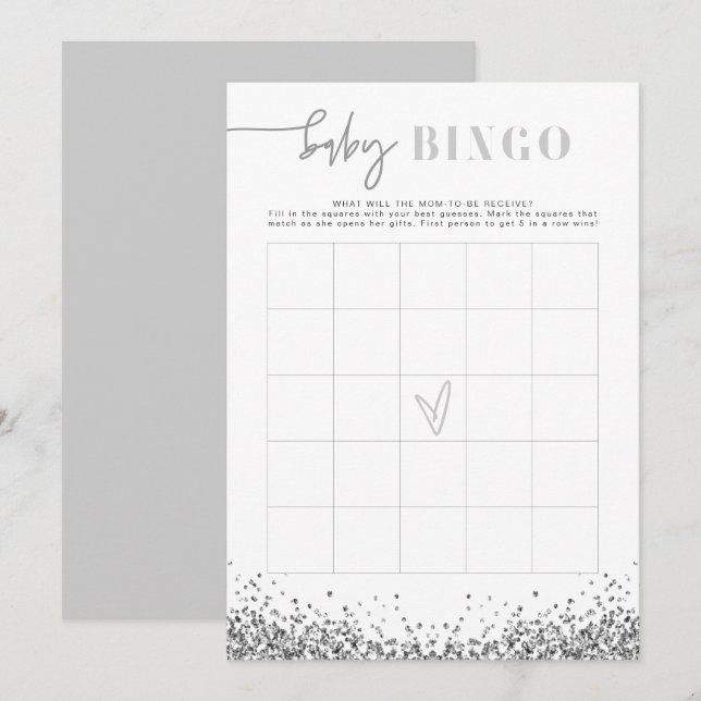 Invitación Juego de Bingo de Baby Shower de las Secuencias de (Anverso / Reverso)