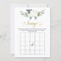 Juego de Bingo de Baby Shower de Sweet Little Lamb