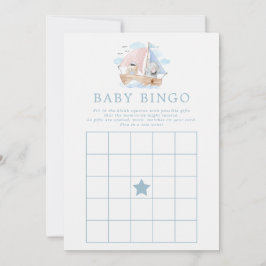 Invitación Juego de Bingo de Baby Shower para el elefante náu