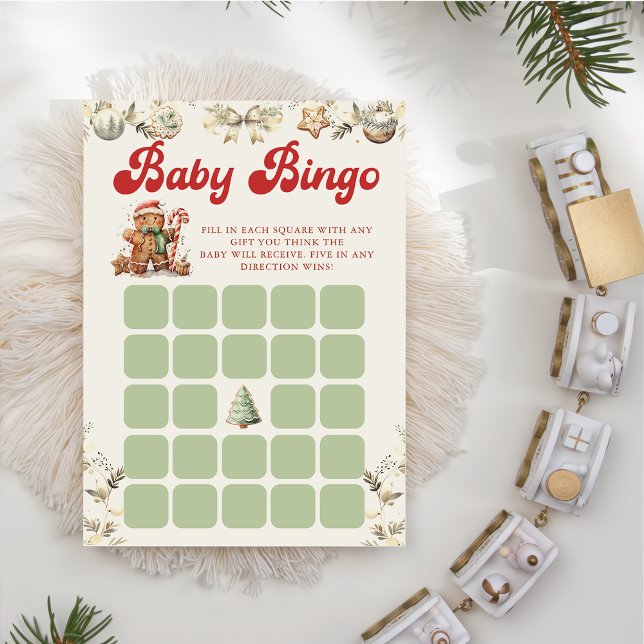 Invitación Juego de Bingo de Baby Shower para Navidades de pa (Subido por el creador)