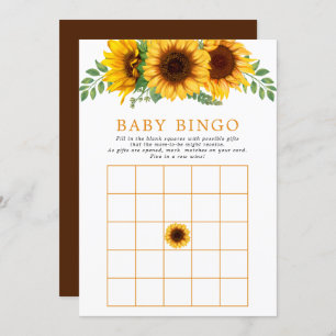 Invitación Juego de Bingo de Baby Shower Rústico de Giro Flor