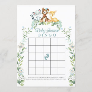 Invitación Juego de bingo de Baby Shower Woodland