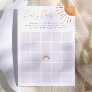 Invitación Juego de Bingo de Bebé Pequeño Rayo de Sol