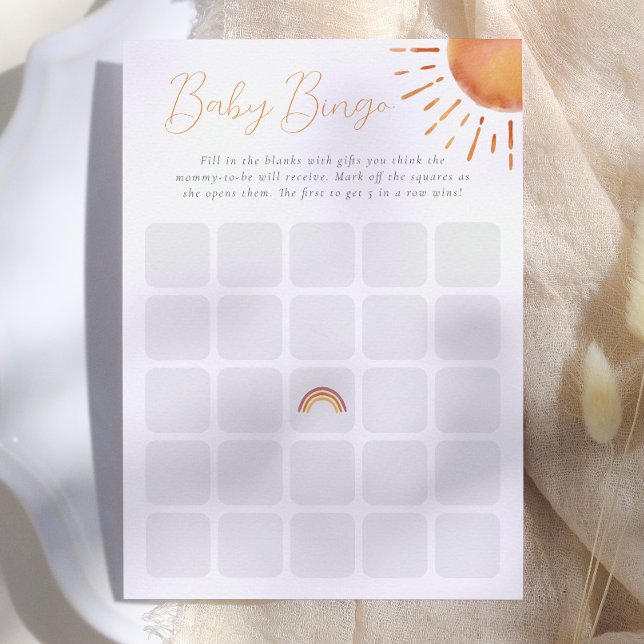 Invitación Juego de Bingo de Bebé Pequeño Rayo de Sol (Subido por el creador)