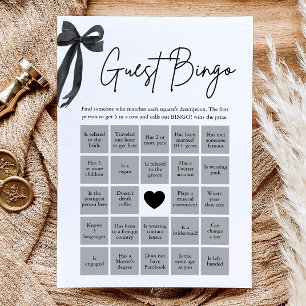 Invitación Juego de Bingo de Boda con Lazo Negro para Encontr