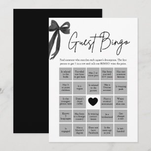 Invitación Juego de Bingo de Boda con Lazo Negro para Encontr