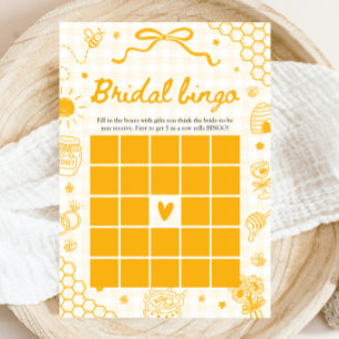 Invitación Juego de bingo de boda de abeja melífera dibujado