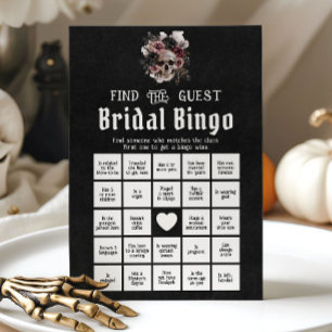 Invitación Juego de bingo de boda de Halloween gótico Encuent