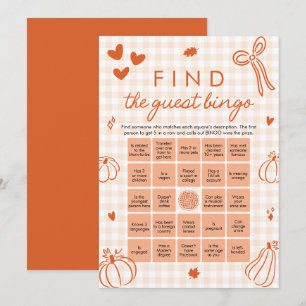 Invitación Juego de bingo de búsqueda de invitado de calabaza