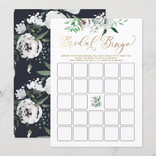 Invitación Juego de Bingo de Ducha Boho Bridal Floral