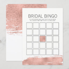 Invitación Juego de Bingo de ducha de novia con pincel de oro
