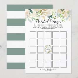 Invitación Juego de Bingo de ducha de novia de la Rosa Blanca